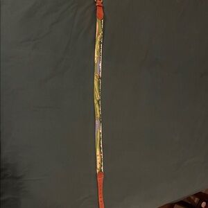 Green and Brown Belt with Gold Buckle